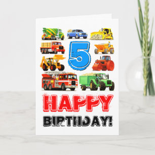 Kind's Big Truck 5e verjaardag Kaart