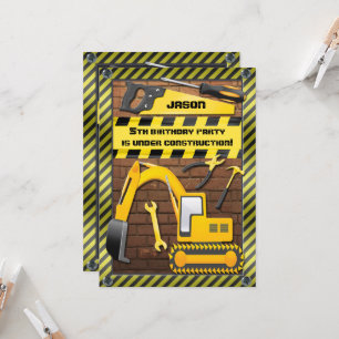 Kind's Bouwjaar Verjaardagsfeest Kaart