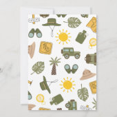 Kind's Safari verjaardagsfeestje Kaart (Achterkant)