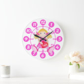 Kind's schattige dolpop hartje roze witte klok (Huis)