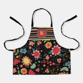 Kind's Schattigee bloemige kleurrijke Initiaal Kok Schort (Voorkant)
