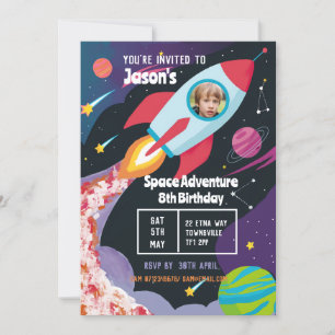 Kind's Space Adventure-feest Rocket Scientist Kind Kaart