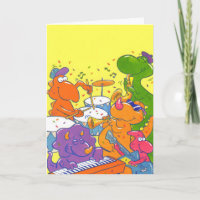 Kind's verjaardagsmuziek Dinosaurussen Custom Card