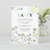 Kind's zomerverjaardagsfeestje kaart (Staand voorkant)