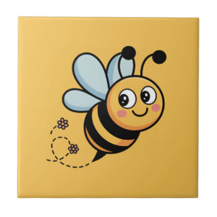 Kindvriendelijke Bij Mascotte met Gestippelde Staa Tegeltje