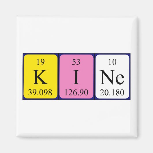 Kine periodieke table name magnet magneet (Voorkant)
