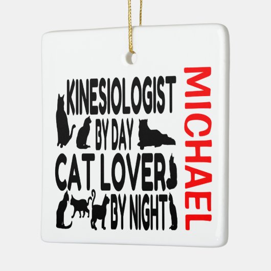 Kinesioloog houdt van katten CUSTOM Keramisch Ornament (Links)