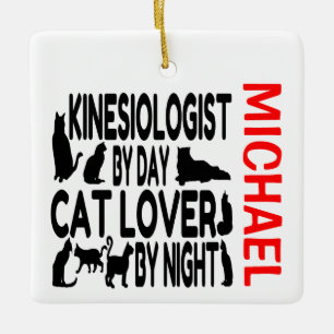 Kinesioloog houdt van katten CUSTOM Keramisch Ornament