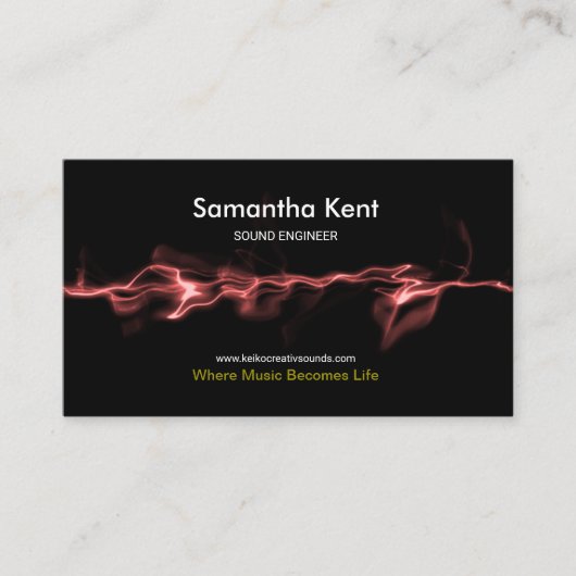 Kinetic Red Smoky Sound Waves Mengineer Visitekaartje (Voorkant)