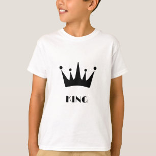 KING Aangepaste tekst Zwarte Kleur Kroon Kinderen T-shirt