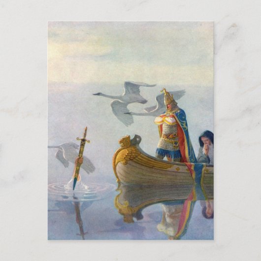 King Arthur & Excalibur, c. 1922, ingediend door N Briefkaart (Voorkant)