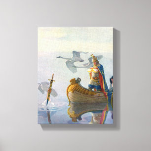 King Arthur & Excalibur, c. 1922, ingediend door N Canvas Afdruk