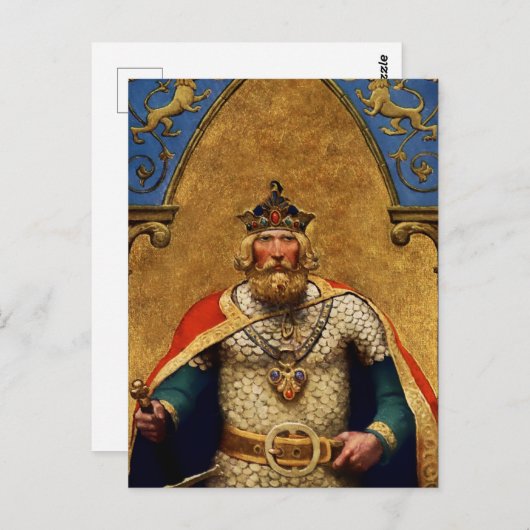 “King Arthur” van NC Wyeth Briefkaart (Voorkant / Achterkant)