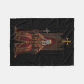 King Baldwin Iv Floral Mask Medieval Art Crusader  Fleece Deken (Voorkant (Horizontaal))