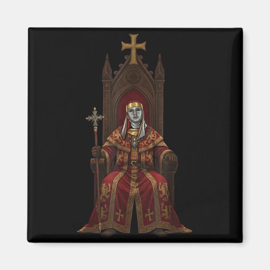 King Baldwin Iv Floral Mask Medieval Art Crusader  Magneet (Voorkant)