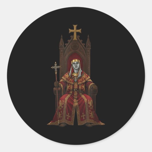 King Baldwin Iv Floral Mask Medieval Art Crusader  Ronde Sticker (Voorkant)