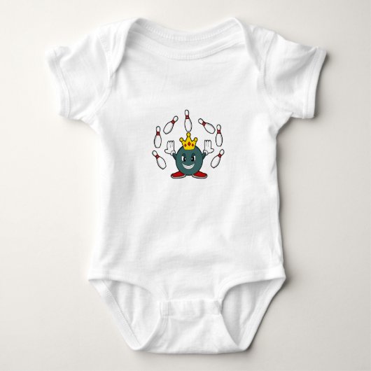 King bij Bowling met Bowling pin Romper (Voorkant)