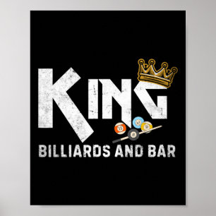 King Biljart en R poolspeler Funny Bil Poster