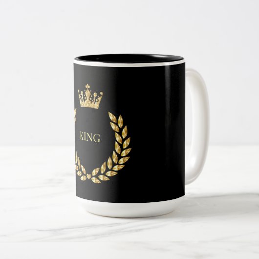 King Black and Gold and Crown Two-Tone Coffee Mok (Voorkant rechts)
