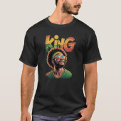 King – Black Pride Rasta Kleuren Ontwerp T-shirt (Voorkant)