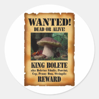 King Bolete - Gezochte Dood of Alive Ronde Sticker