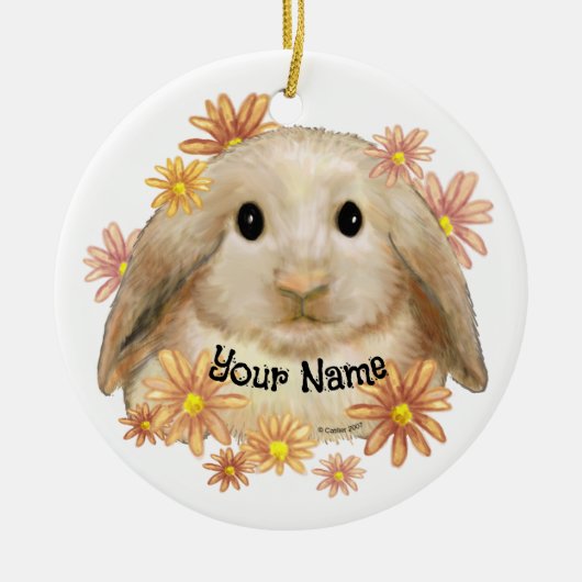 King Bunny Rabbit Ceramic Ornament (Voorkant)