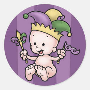 King Cake Baby Ronde Sticker