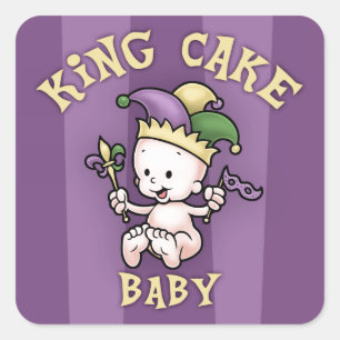 King Cake Baby Vierkante Sticker