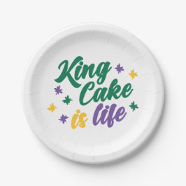 King Cake is het leven Papieren Bordje