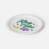 King Cake is het leven Papieren Bordje (Gekanteld)