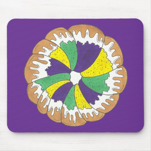King Cake New Orleans NOLA Mardi Gras Carnaval Muismat (Voorkant)