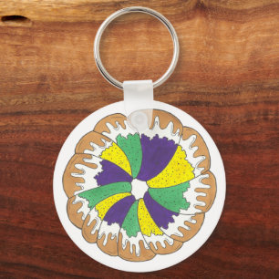 King Cake New Orleans NOLA Mardi Gras Carnaval Sleutelhanger