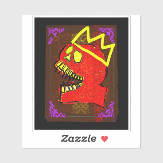 King Calavera Skull Day of the Dead NFT Art Sticker (Vel)