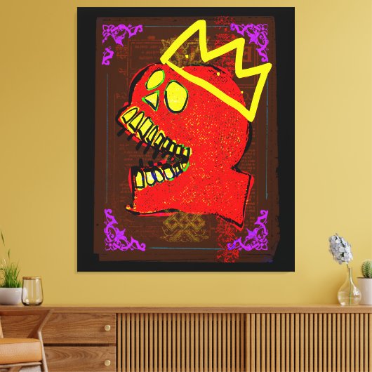 King Calavera Skull-kunst Canvas Afdruk (Insitu (Woonkamer))