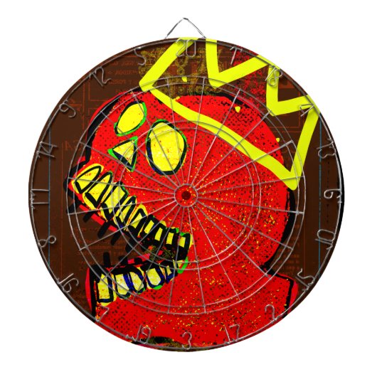 King Calavera Skull-kunst Dartbord (Voorkant)