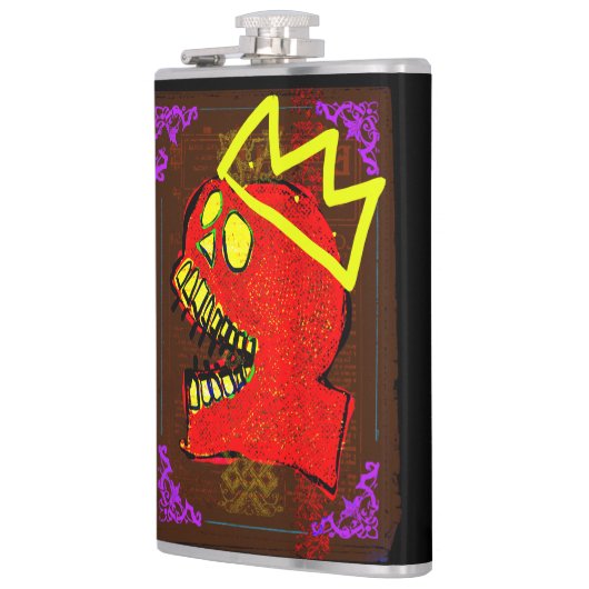 King Calavera Skull-kunst Heupfles (Links)