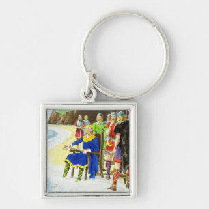 King Canute (c.995-1035) van 'Peeps in the Past' Sleutelhanger