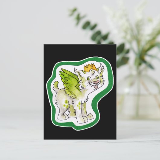 King Cat Briefkaart (Staand voorkant)