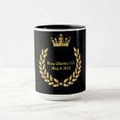 King Charles 111 Coronation .Black/Gold Mok (Midden)