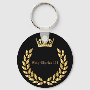 King Charles 111 Crown Royal Black/Gold Sleutelhanger