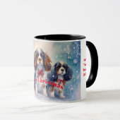 King Charles Cavalier Christmas Log Mug (Devant droit)