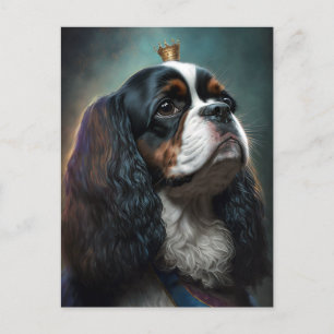 King Charles Cavalier Spaniel avec carte postale C