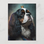 King Charles Cavalier Spaniel avec carte postale C (Devant)