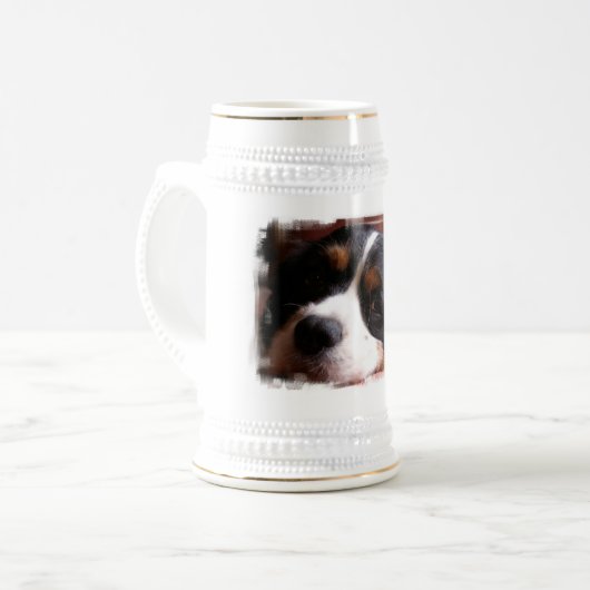King Charles Cavalier Spaniel Beer Stein Bierpul (Voorkant links)