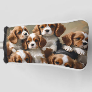 King Charles Cavalier Spaniel Puppies zijn zo Scha Golfheadcover