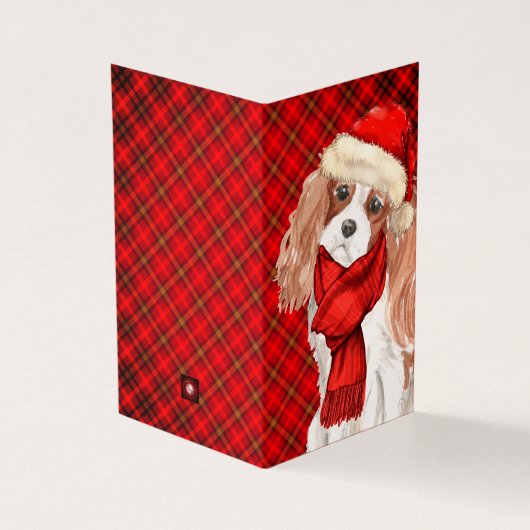 King Charles Christmas Chien Red Plaid Holiday (Outside)
