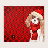King Charles Christmas Chien Red Plaid Holiday (Outside Unfolded)