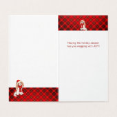 King Charles Christmas Chien Red Plaid Holiday (Inside Unfolded)