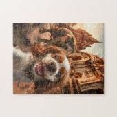 King Charles Cocker Spaniel in Ankor tempel Legpuzzel (Horizontaal)