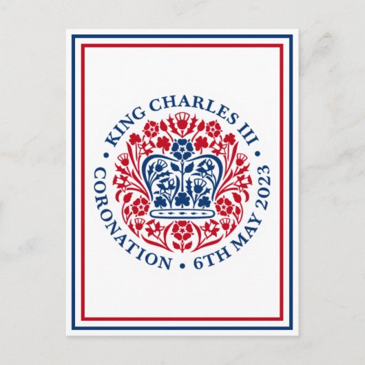 King Charles III British Coronation Emblem Briefkaart (Voorkant)